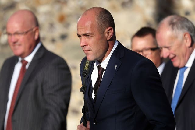 Army sergeant Emile Cilliers arrives at Winchester Crown Court, where he is on trial for attempted murder
