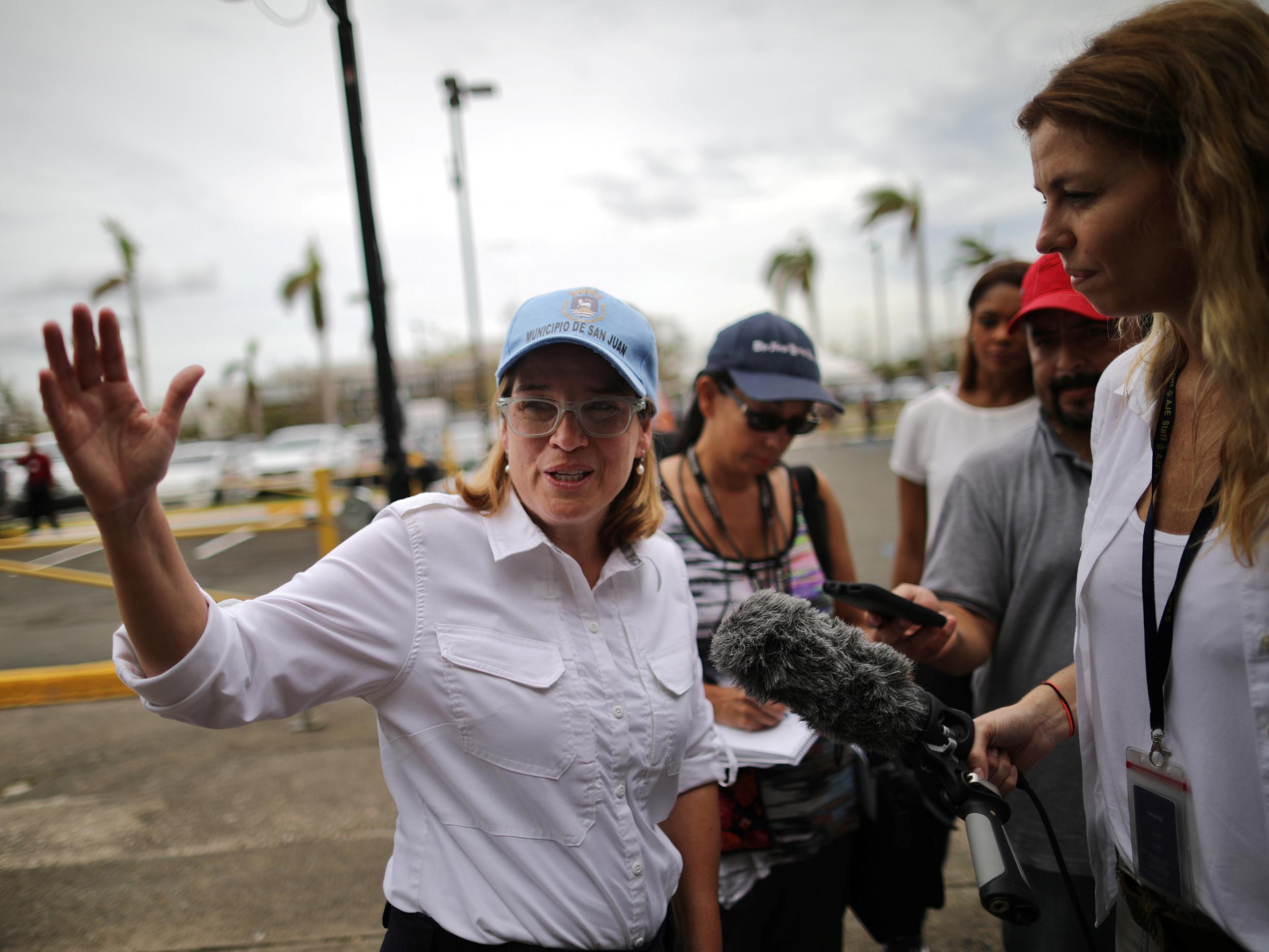 Carmen Yulin Cruz talks with journalists