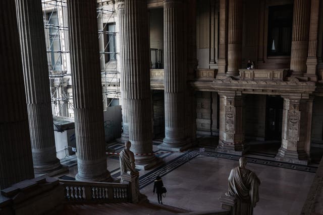 The Justice Palace in Brussels. a former symbol of Congolese-derived wealth, has slipped into degeneration and has been undergoing renovation for decades