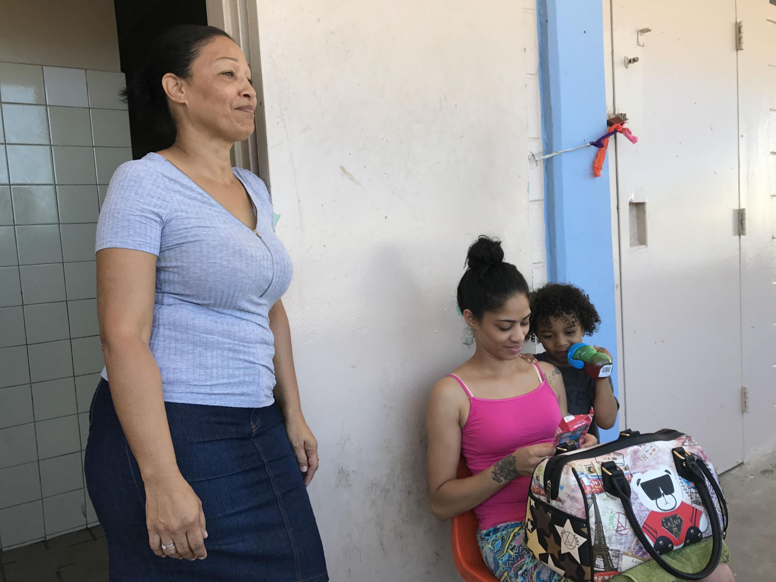 Daisy Calderon at the elementary school in Loiza that has been its main shelter since Hurricane Maria struck