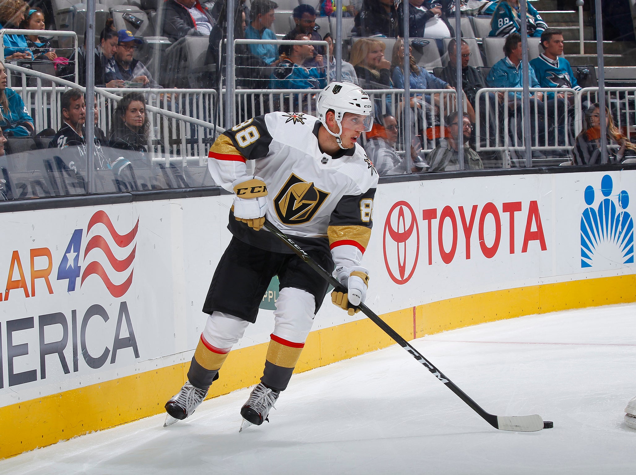 Defenceman Nate Schmidt in action against the San Jose Sharks