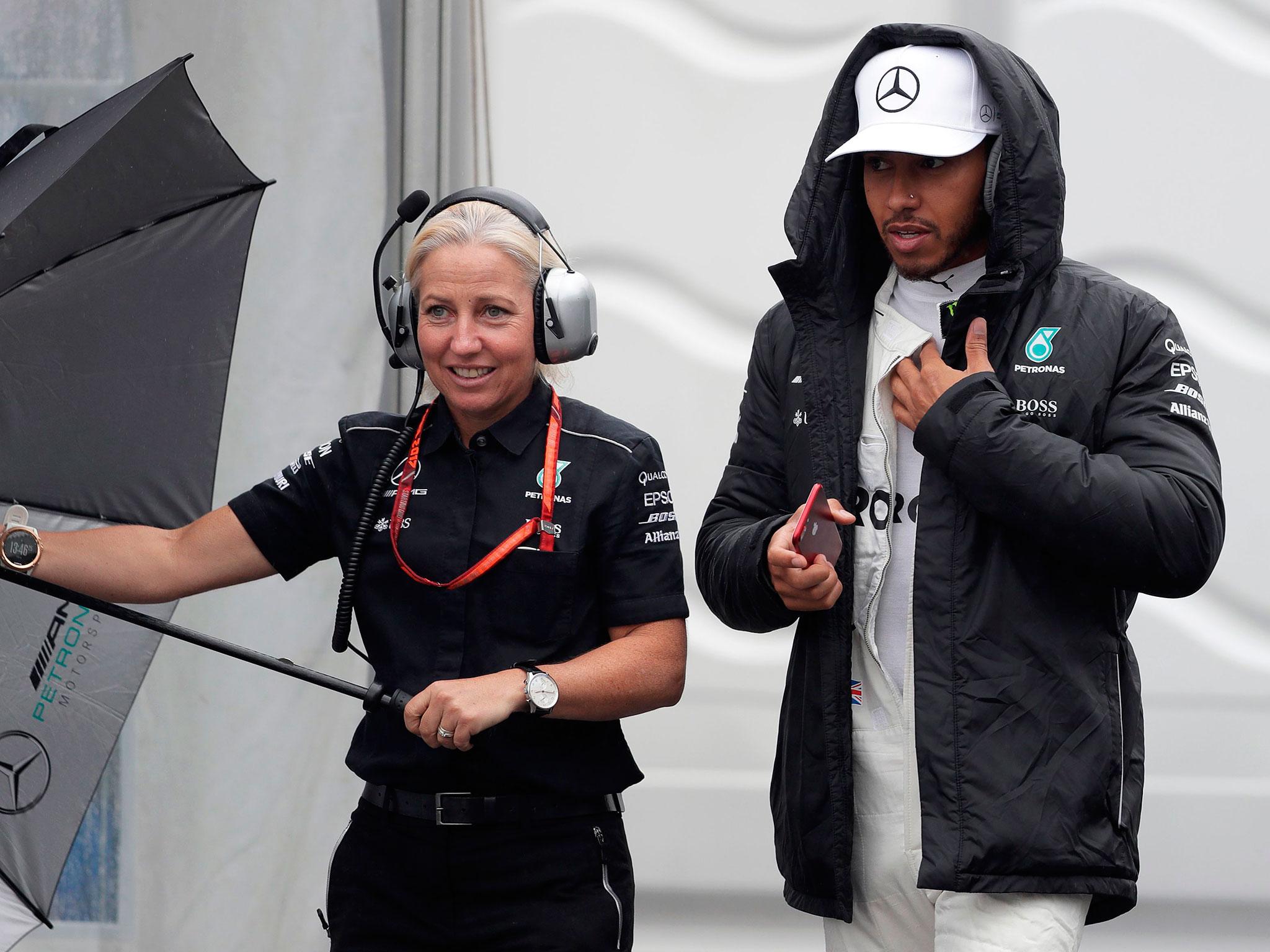 &#13;
Hamilton made the best of the tricky wet conditions &#13;