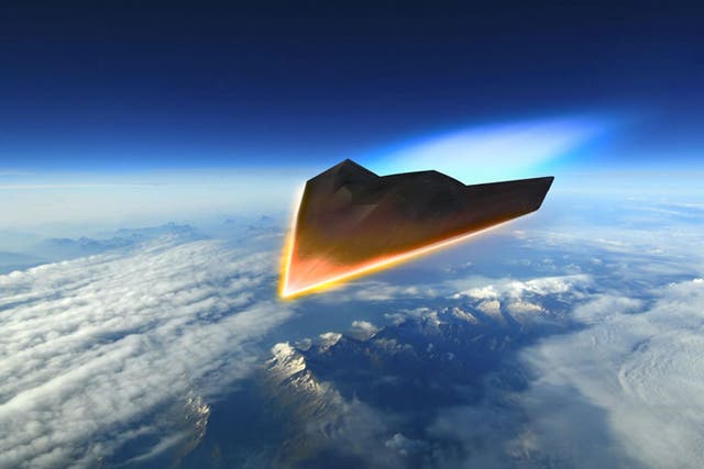 An artist's rendering of a hypersonic missile concent