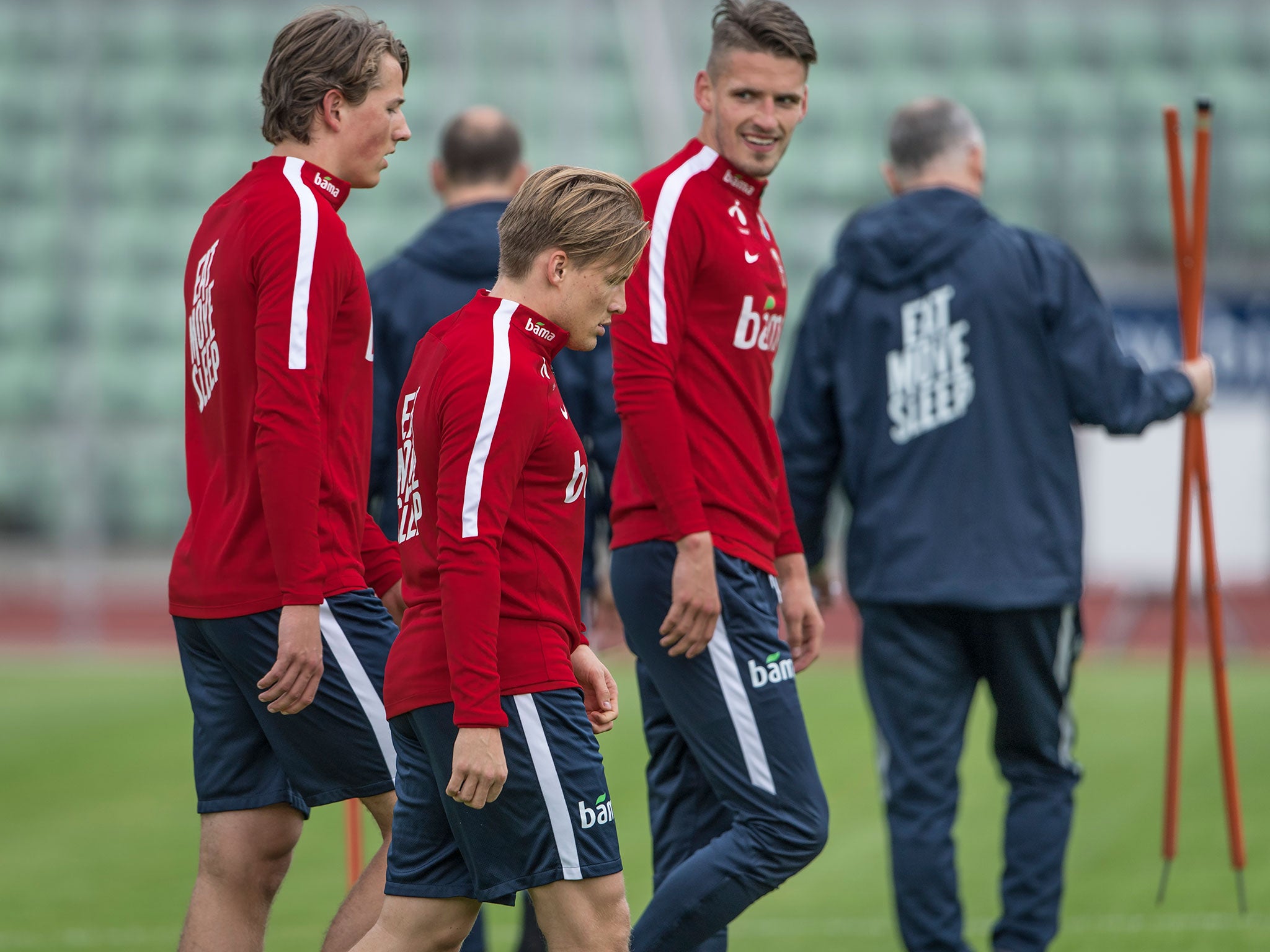 Norway's players in training