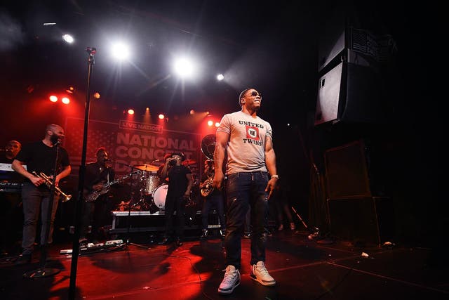 Rapper Nelly performs with the Roots on 1 May 2017 in New York City.