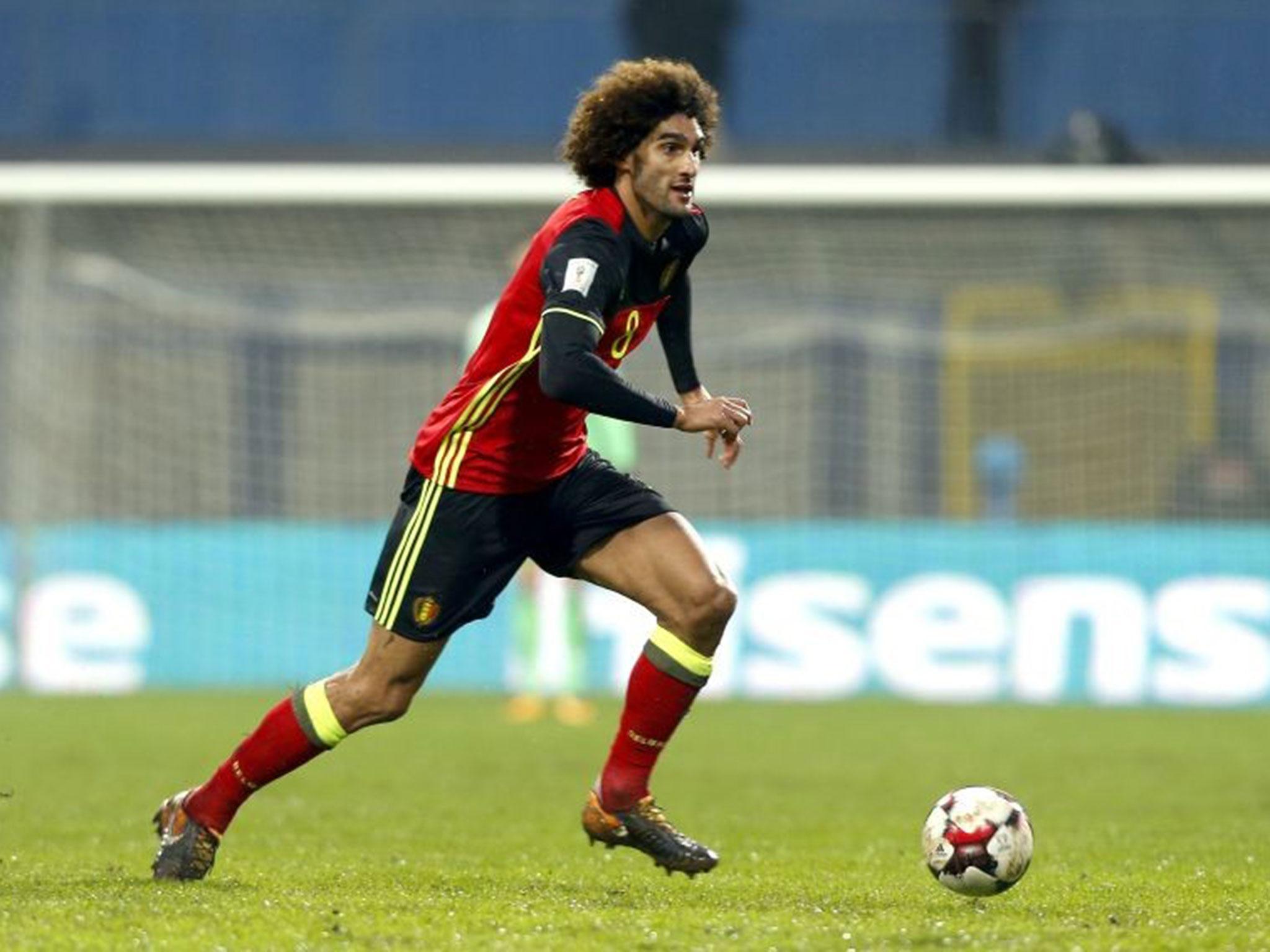 Marouane Fellaini will miss two weeks after being injured on international duty with Belgium