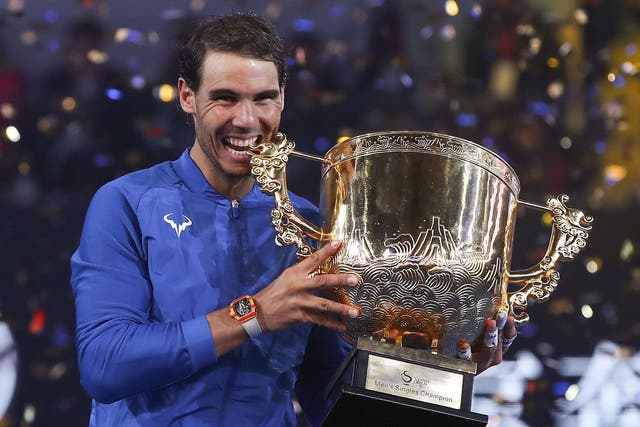 Rafael Nadal claimed a sixth title of the year with victory in China
