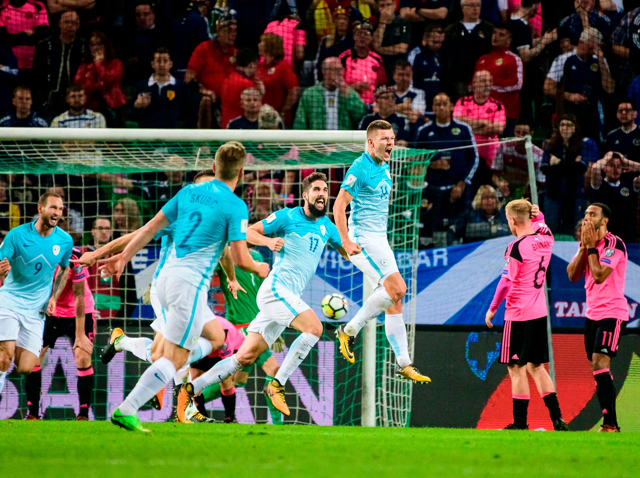 Bezjak scored twice to shatter Scotland's World Cup dream