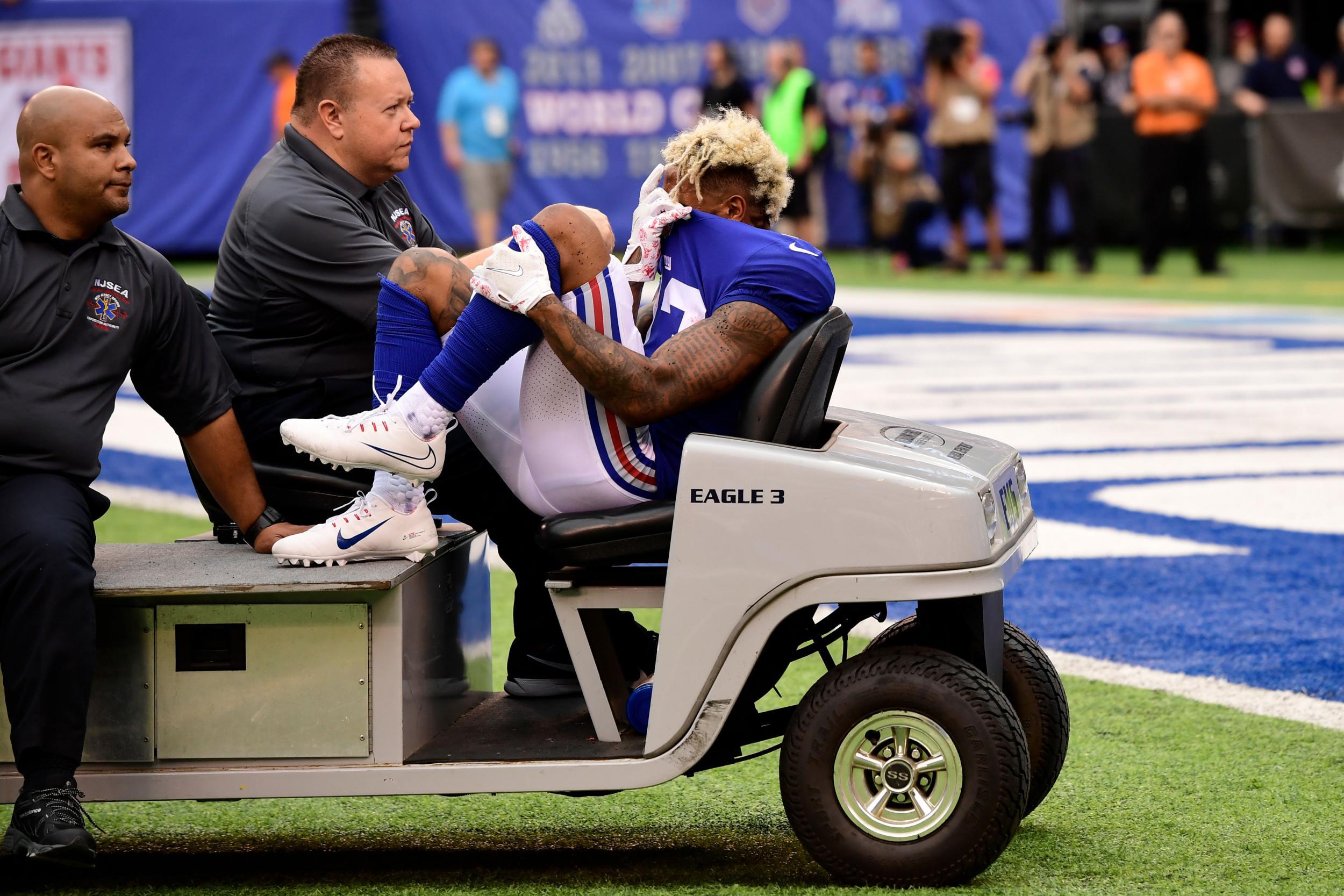 &#13;
Beckham was carted off late in the fourth quarter &#13;