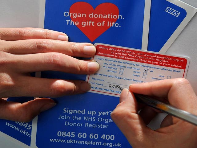 Loved ones can still prevent a registered donor's organs being transplanted by refusing to cooperate