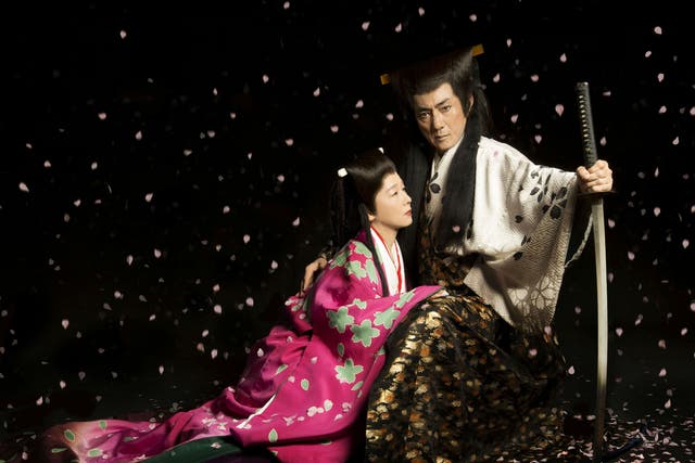 Masachika Ichimura as Macbeth and Yuko Tanaka as Lady Macbeth in the Ninagawa  Company's 'Macbeth' at the Barbican