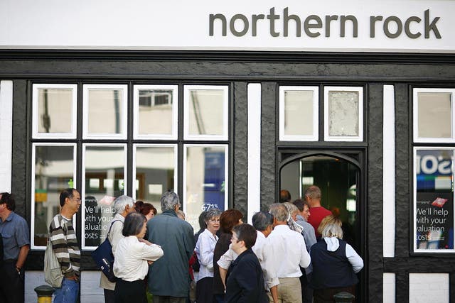 The long lines outside high street branches of Northern Rock have now been replaced by thousands queueing up outside food banks