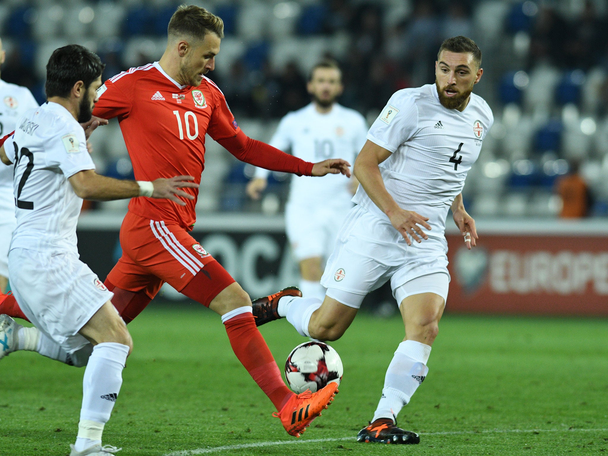 Ramsey in action for Wales against Georgia