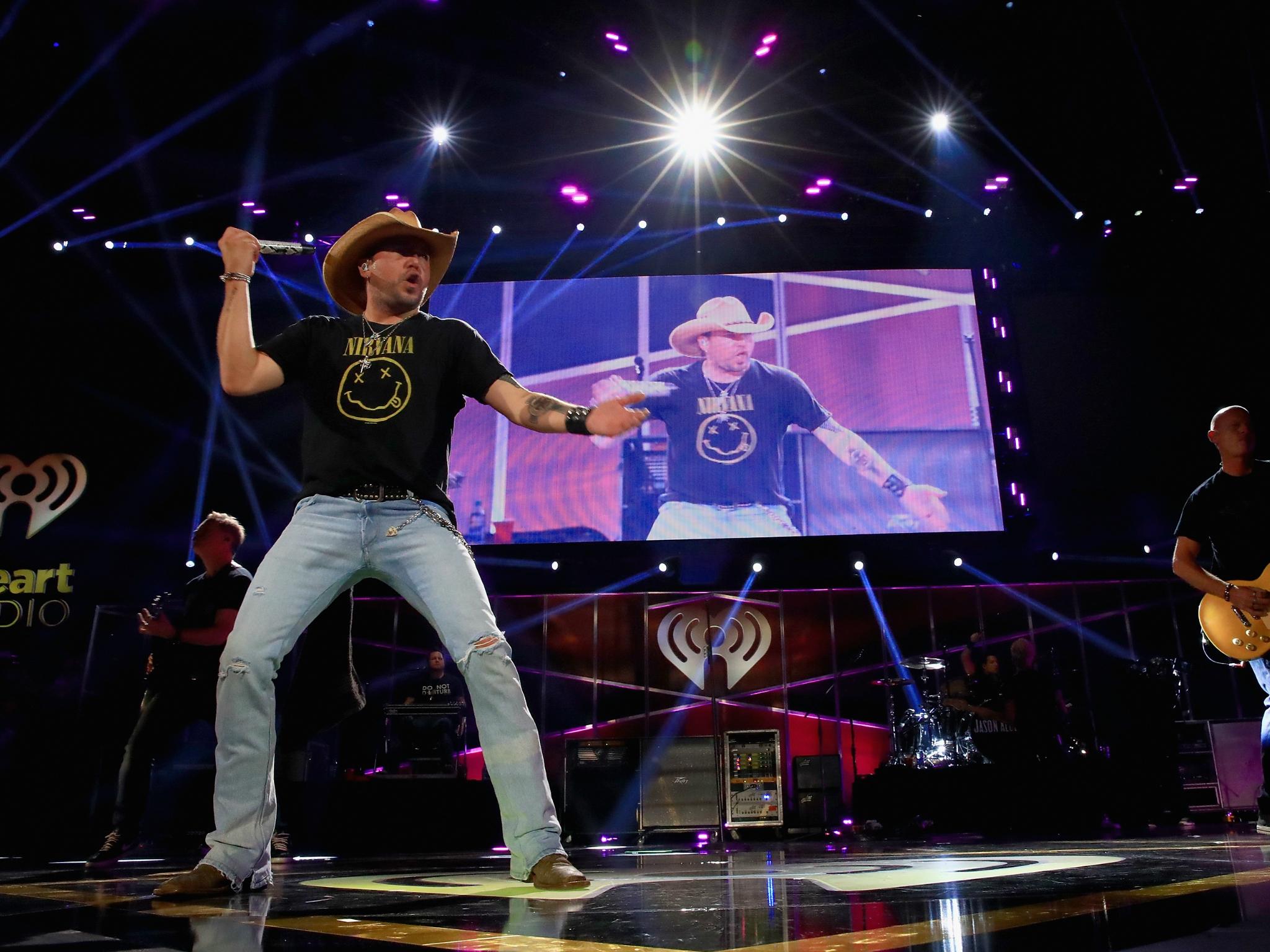 Jason Aldean performs onstage during the 2017 iHeartCountry Festival