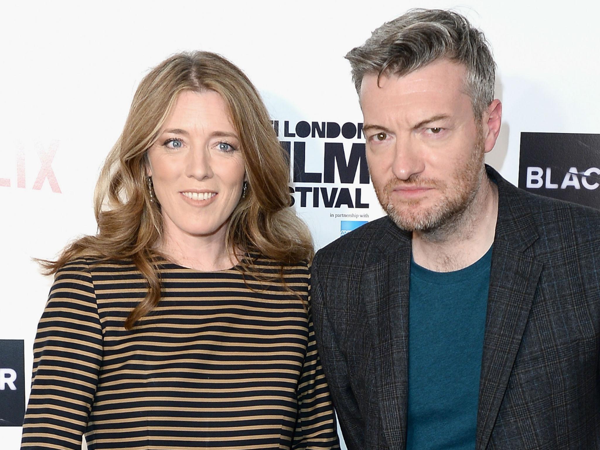 Annabel?Jones and Charlie Brooker at the BFI London Film Festival in 2016