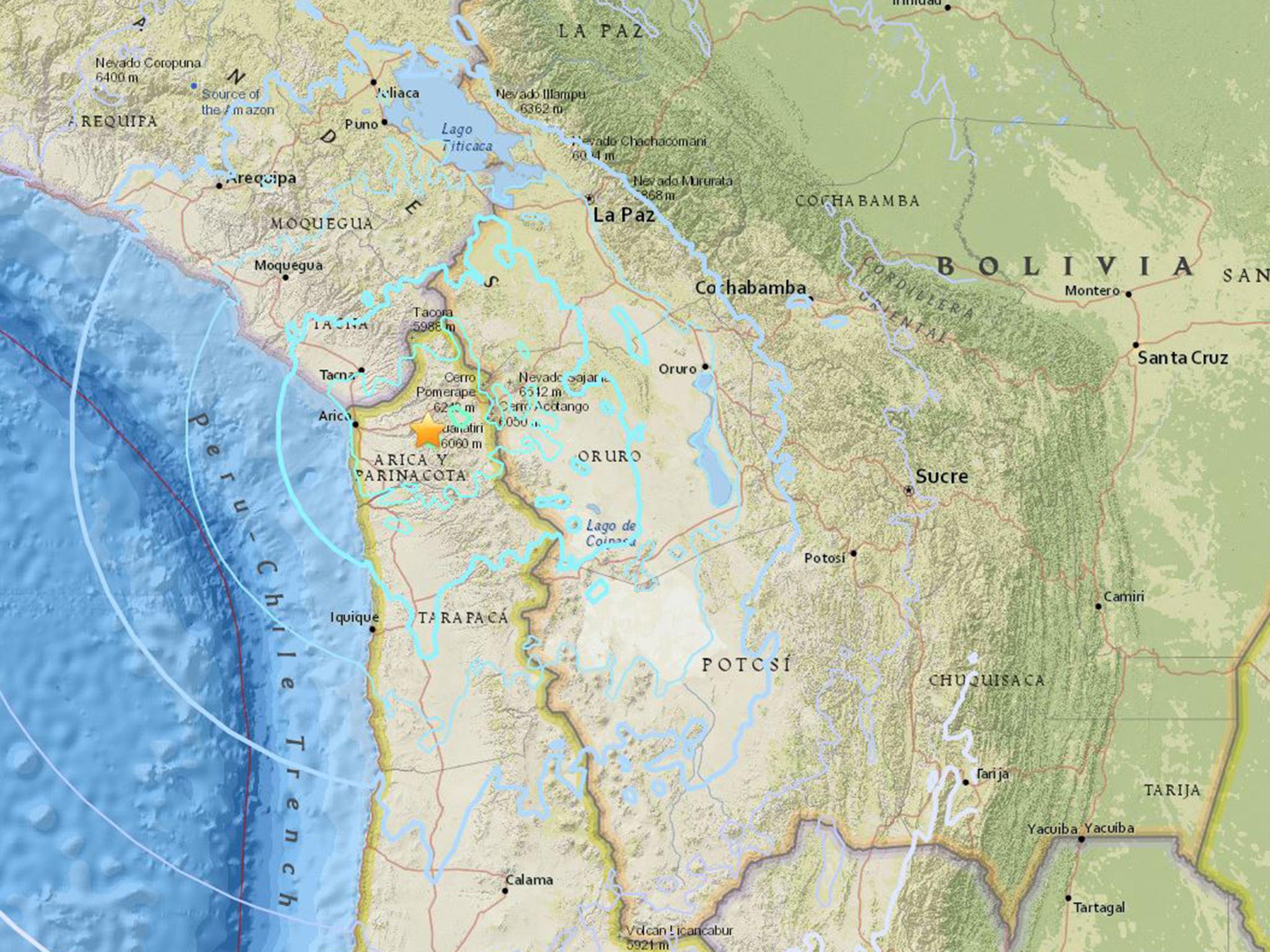 The 6.3-magnitude tremor struck at a depth of about 82km