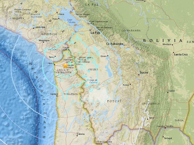 The 6.3-magnitude tremor struck at a depth of about 82km
