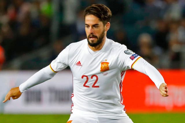 Isco was part of the Spain side who beat Israel on Monday evening