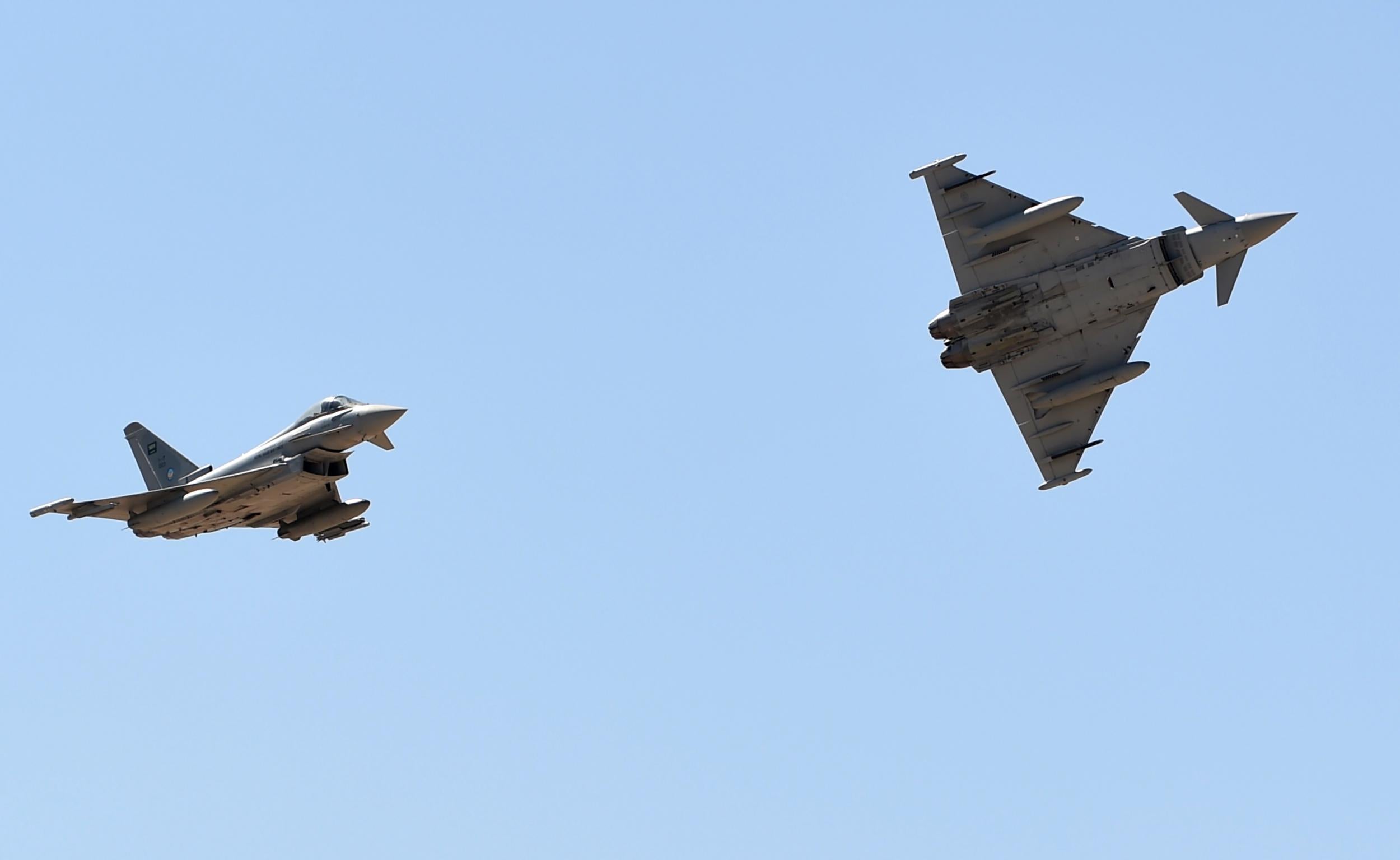 Typhoon jets perform during a ceremony in Saudi Arabia earlier this year