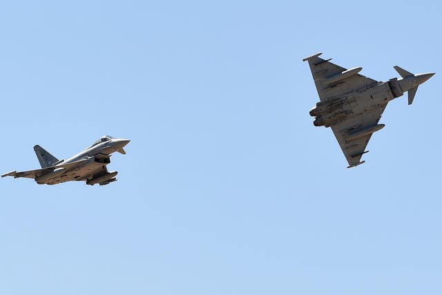 Typhoon jets perform during a ceremony in Saudi Arabia earlier this year