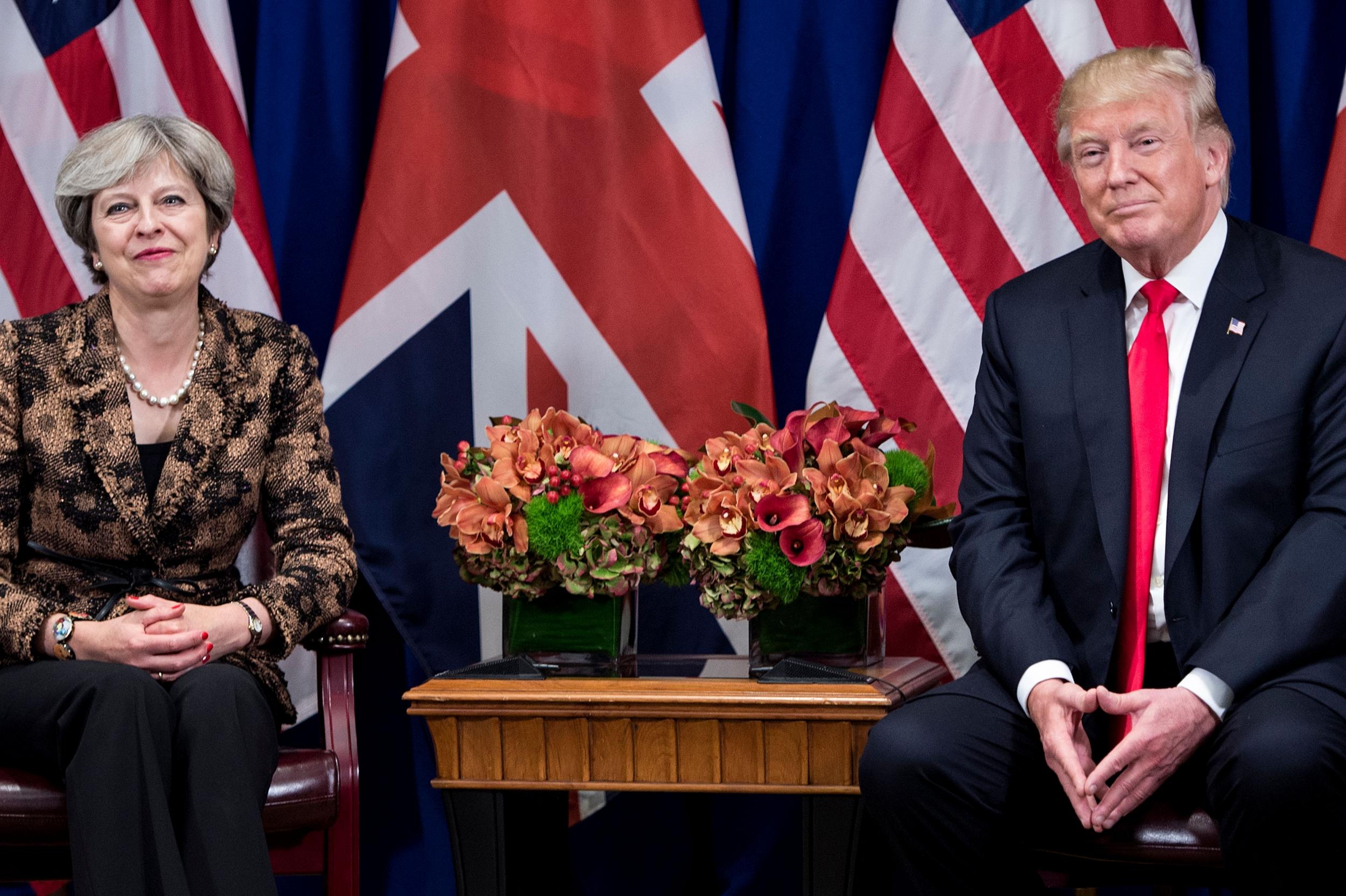 Theresa May and Donald Trump during UN General Assembly