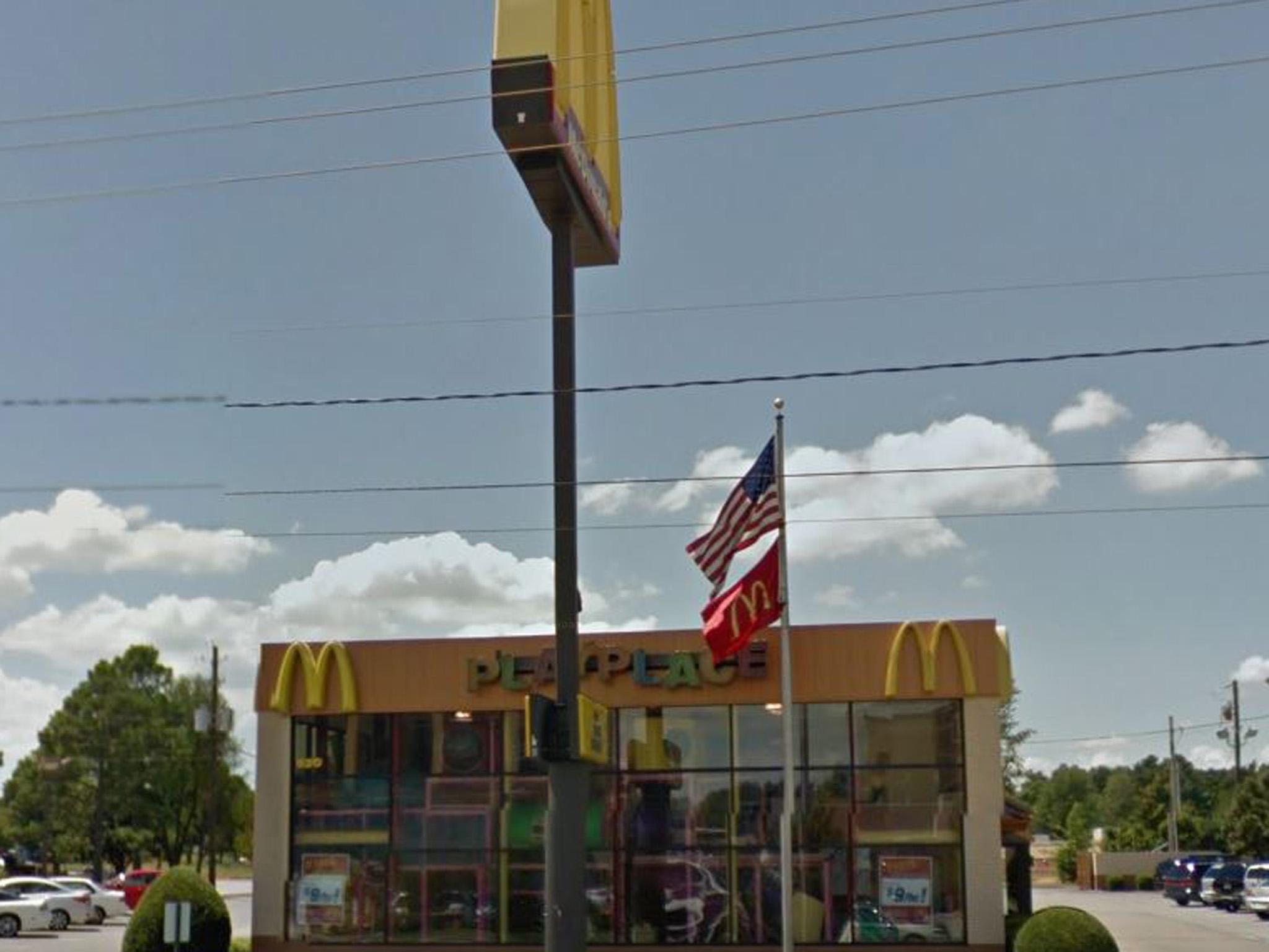 The incident happened at a McDonald's in Springdale in Arkansas
