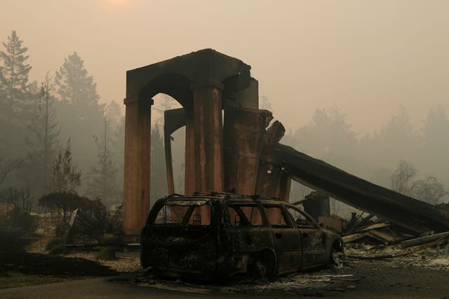 A destroyed home seen during the Tubbs Fire in Santa Rosa