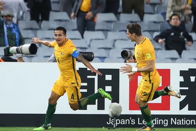 Tim Cahill has come under fire for his goal celebration against Syria