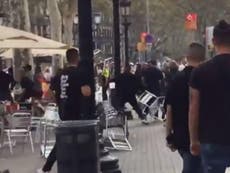 Catalonia: Huge fight breaks out during demonstration in Barcelona