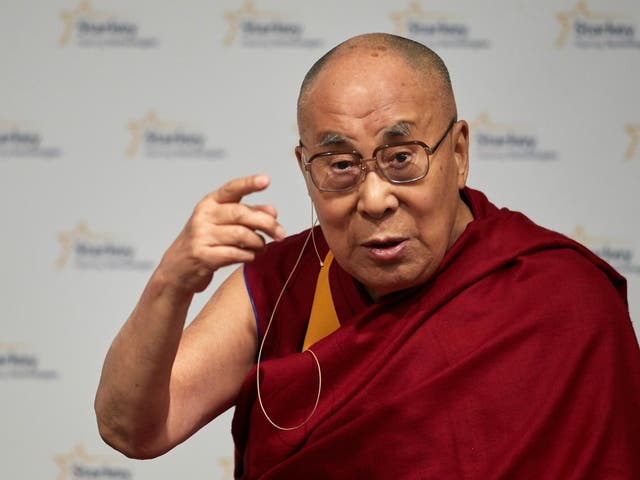 His Holiness the XIVth Dalai Lama speaks on 23 June 2017 in Eden Prairie, Minnesota.