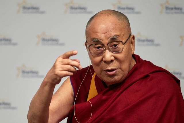 His Holiness the XIVth Dalai Lama speaks on 23 June 2017 in Eden Prairie, Minnesota.