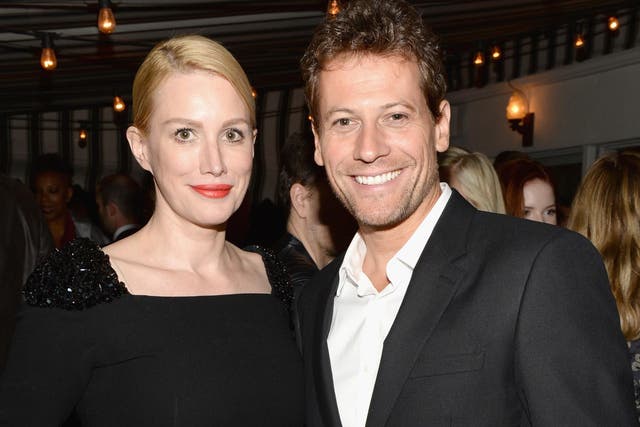 Alice Evans with her husband, actor Ioan Gruffadd. Evans says she fears her alleged refusal of Harvey Weinstein may have 'shut down' her career and her husband's