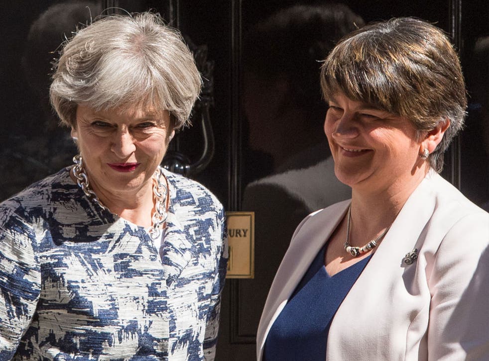 Arlene Foster's Democratic Unionist Party is propping up Theresa May's minority government