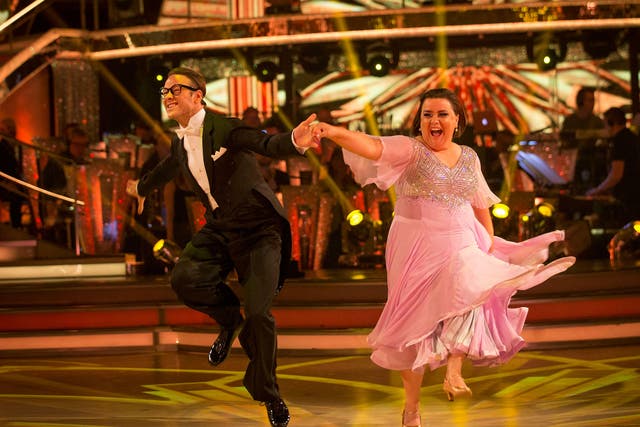 Kevin Clifton and Susan Calman taking part in a dress rehearsal for Strictly Come Dancing