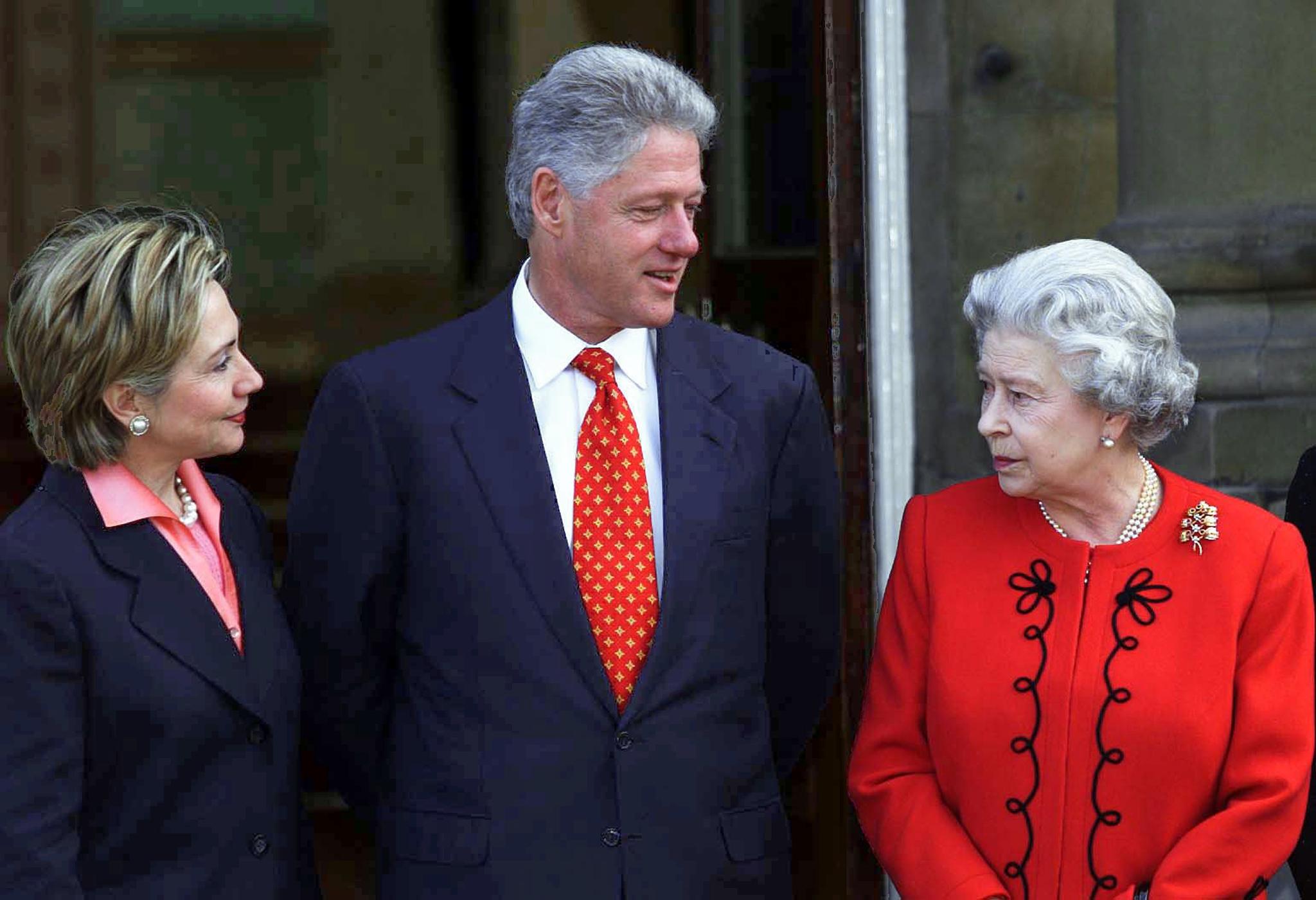 Bill and Hillary Clinton met the Queen on a visit to the UK