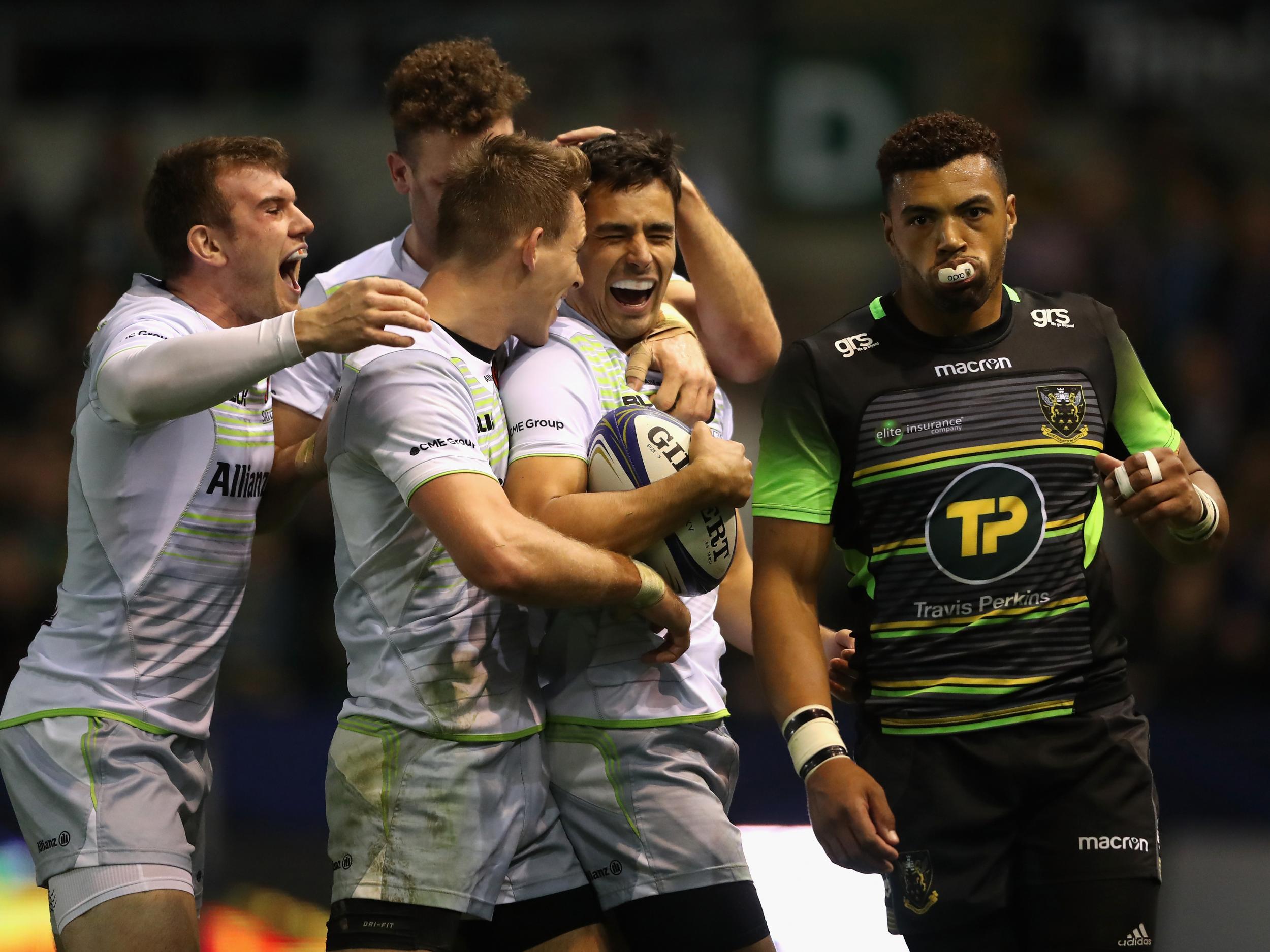 Saracens ran in nine tries in the record defeat
