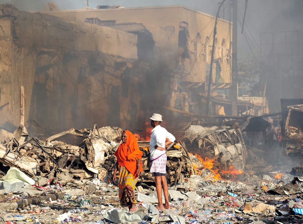 Two bombs exploded in Mogadishu on Saturday causing widespread devastation