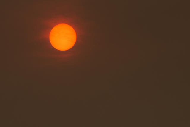 Red sun spotted in the sky over Bromsgrove in Worcestershire
