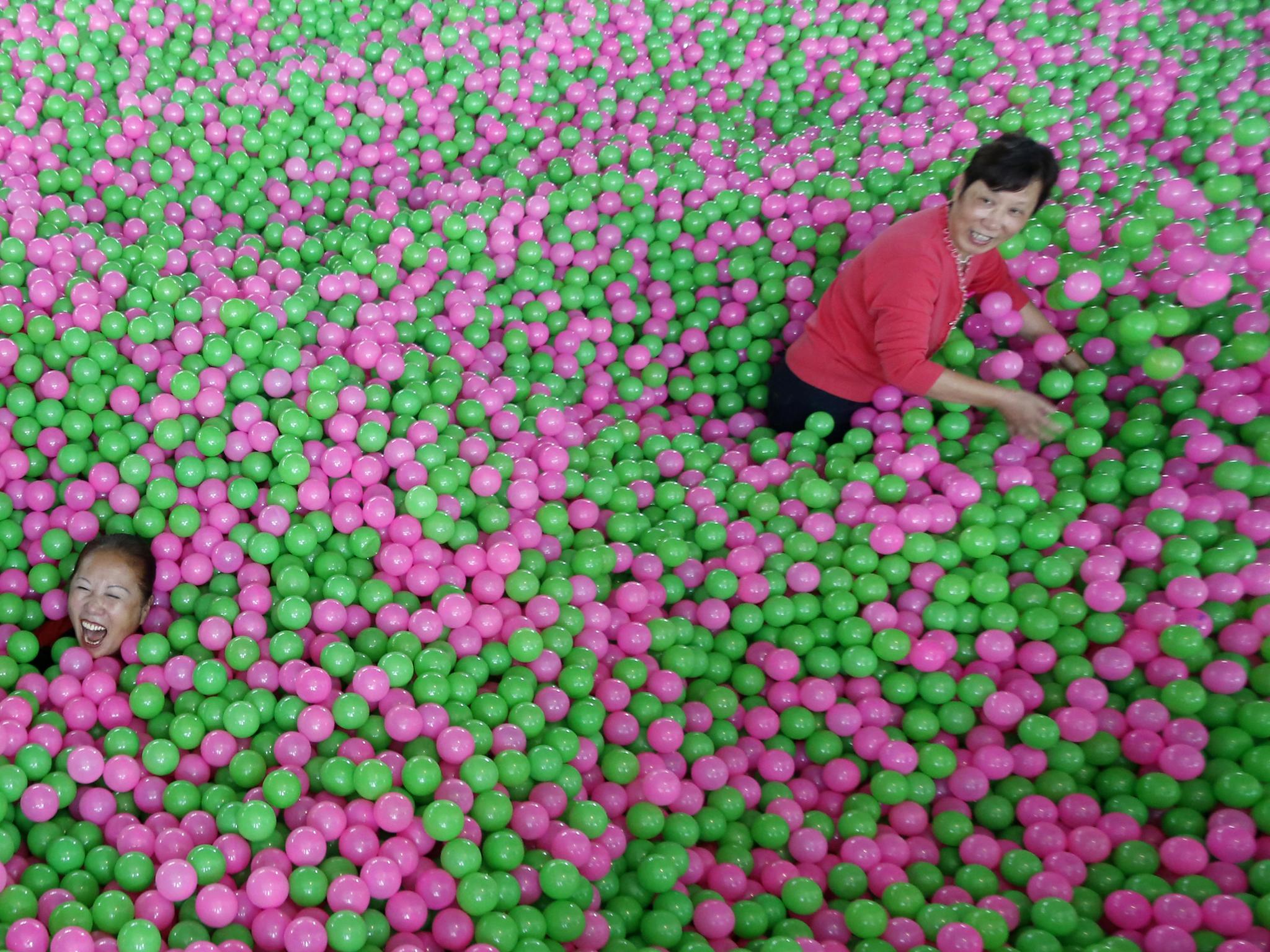 An awareness event in Pudong in 2013 where participants tried to break the record for the world’s largest ball pit