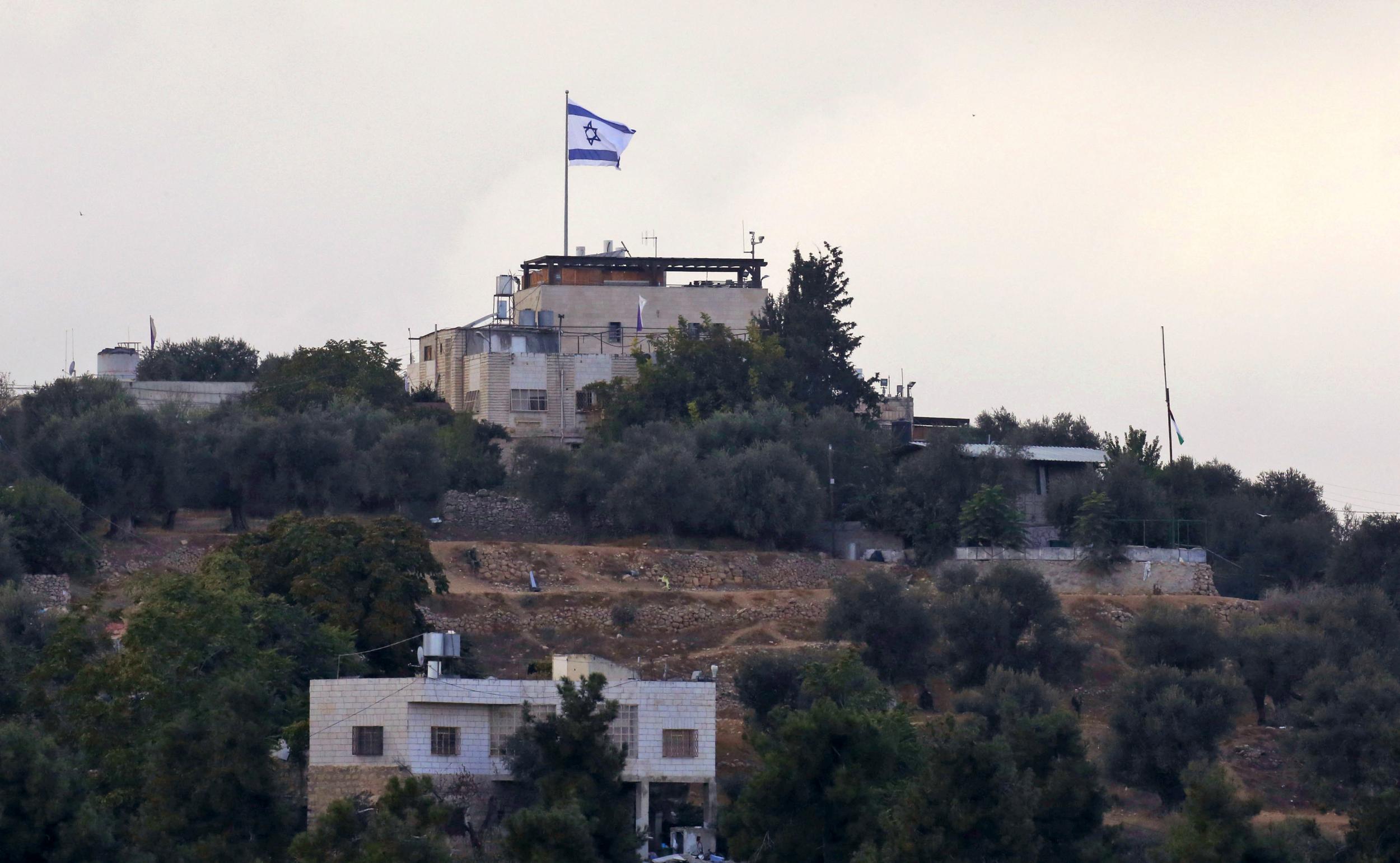 The Israeli settlement of Tal Rumeida in Hebron