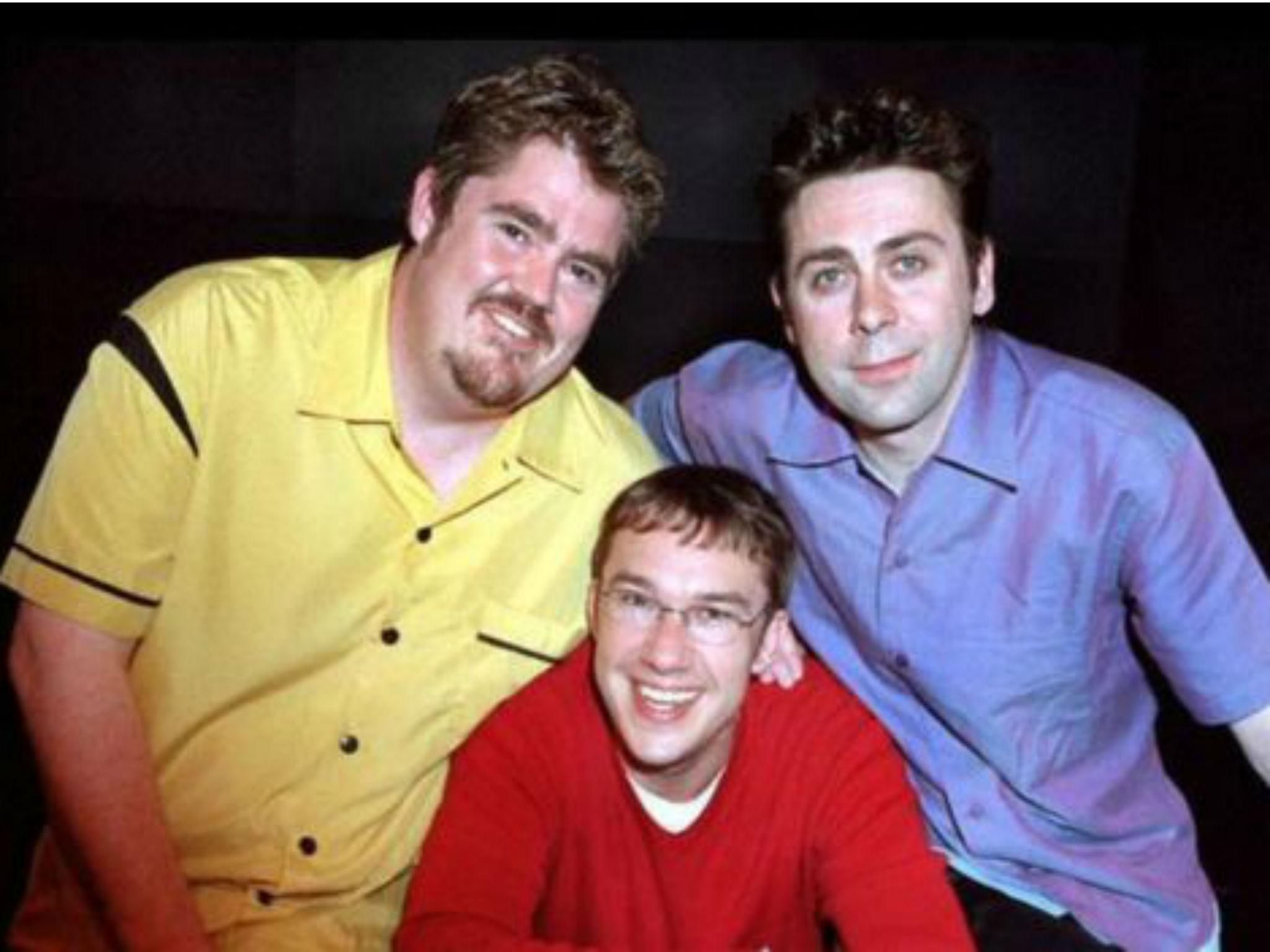 Hughes (right) with ‘Never Mind the Buzzcocks‘ regulars Phill Jupitus (left) and Mark Lamarr