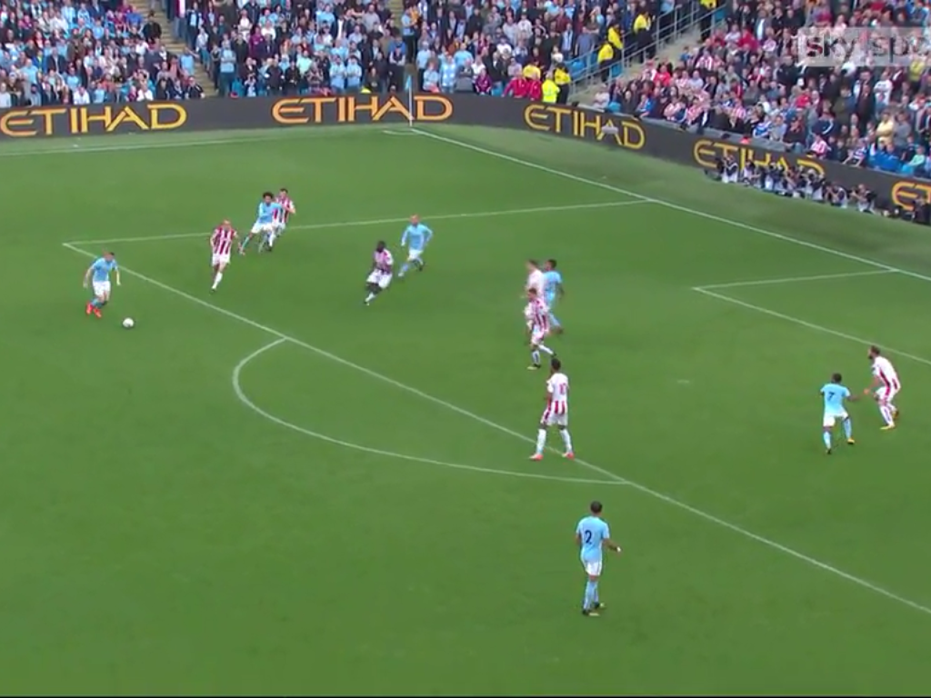 Figure 4 - Space opens up for De Bruyne who looks for all the world like he is shaping to shoot