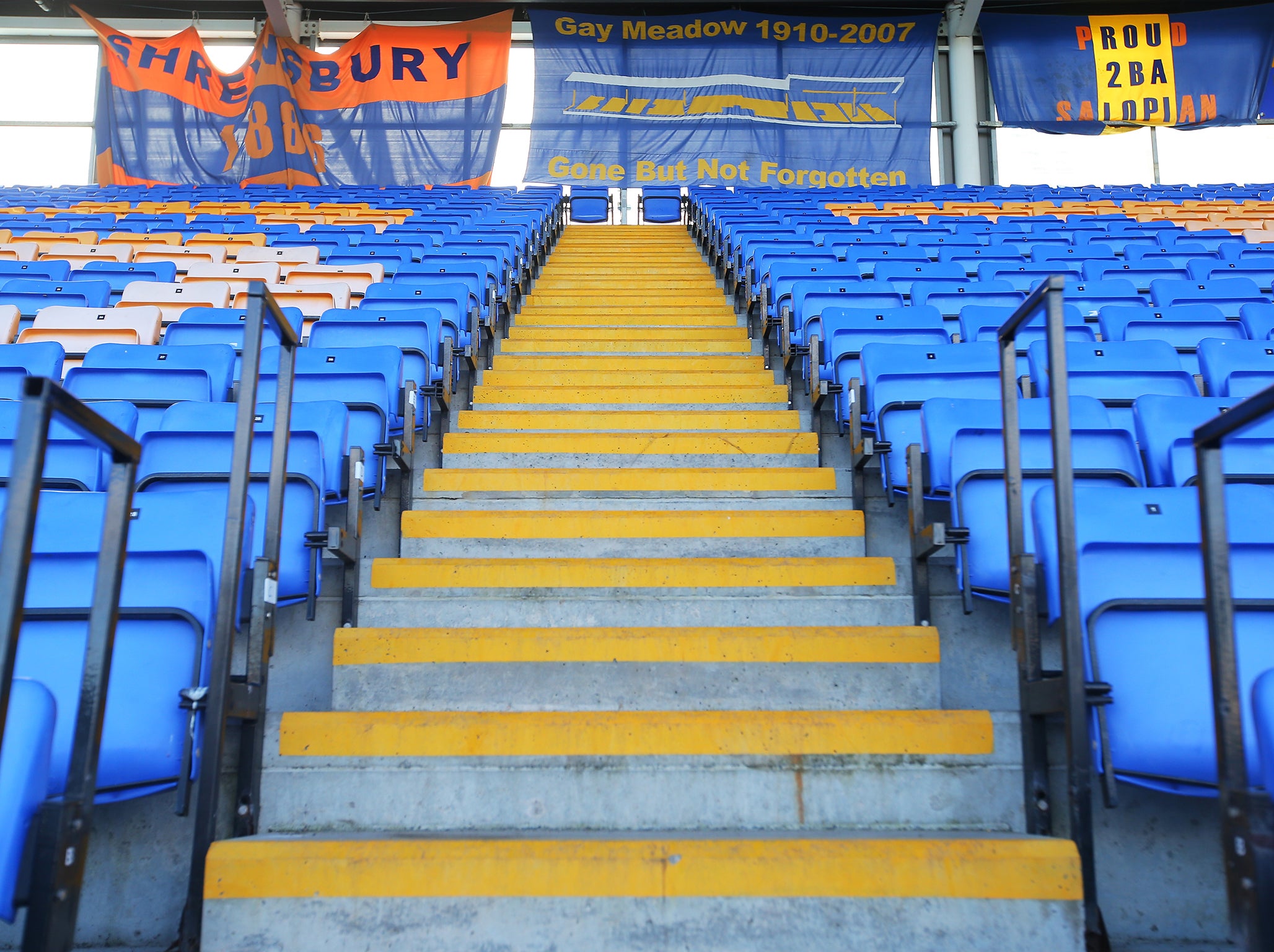 Shrewsbury Town have introduced safe standing at their New Meadow home