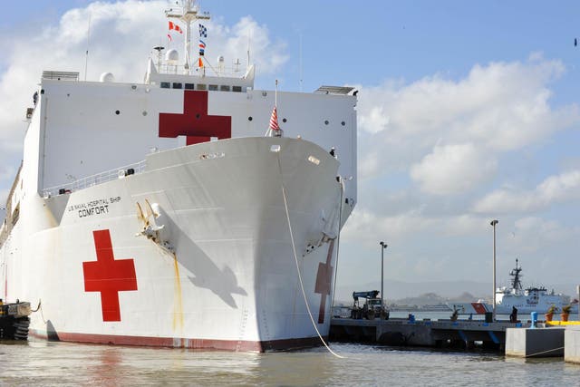 The US Navy's Comfort, a hospital ship, could help with the coronavirus response. Getty Images
