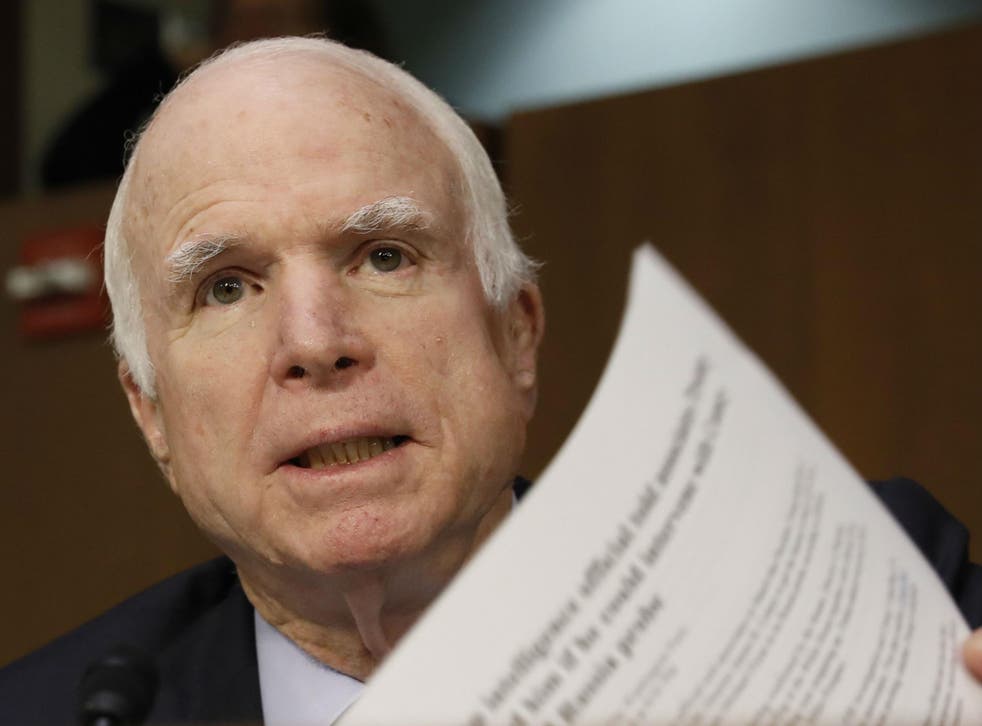 U.S. Senator John McCain has branded Trump's willingness to believe President Vladimir Putin as unpatriotic.