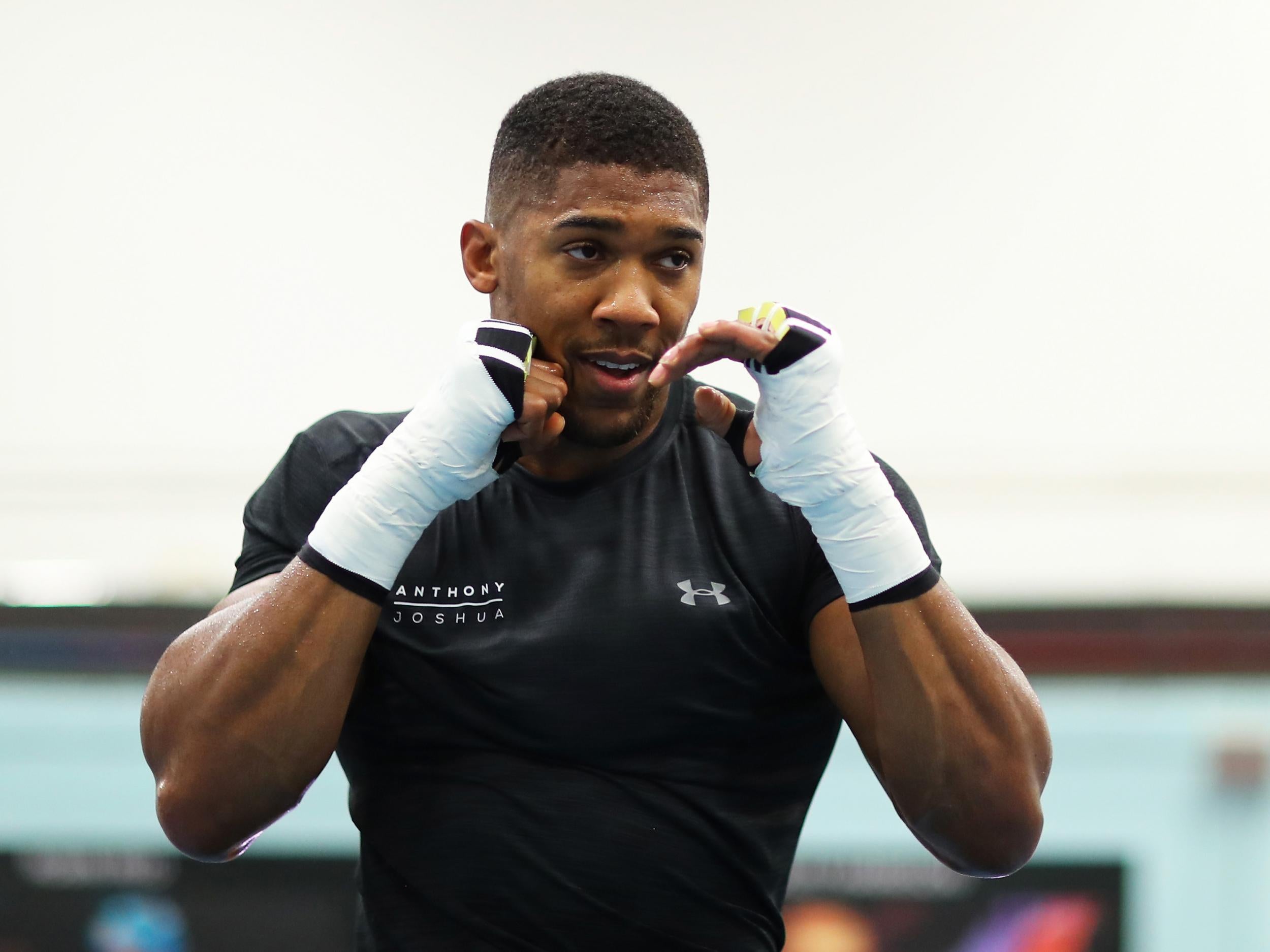 Joshua will take to the ring for the first time this Saturday since April's fight at Wembley