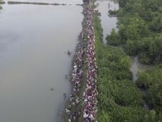 Rohingya crisis drone footage shows thousands of Muslims fleeing Burma