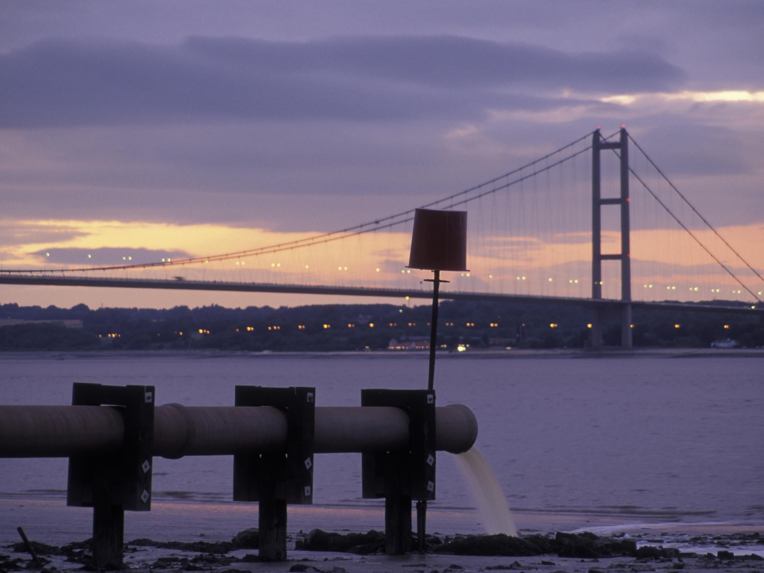 Sewage outflow into the River Humber in the North-east of England