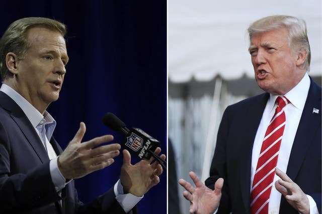NFL Commissioner Roger Goodell responded to comments by Donald Trump regarding players kneeling during the national anthem in protest