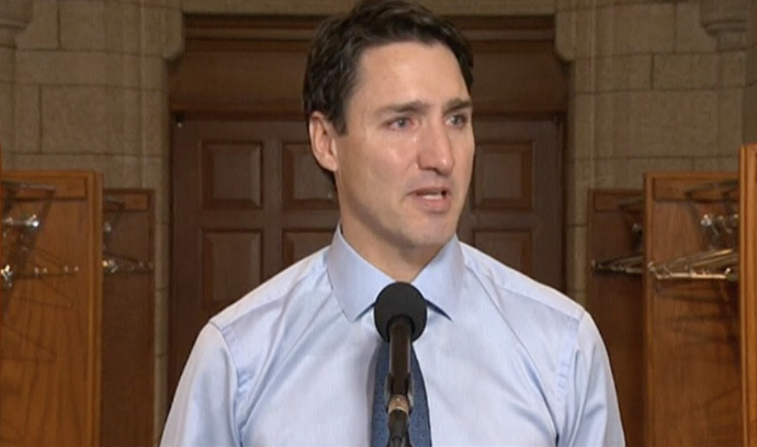 Canadian Prime Minister Justin Trudeau weeps as he pays tribute to late musician Gord Downie